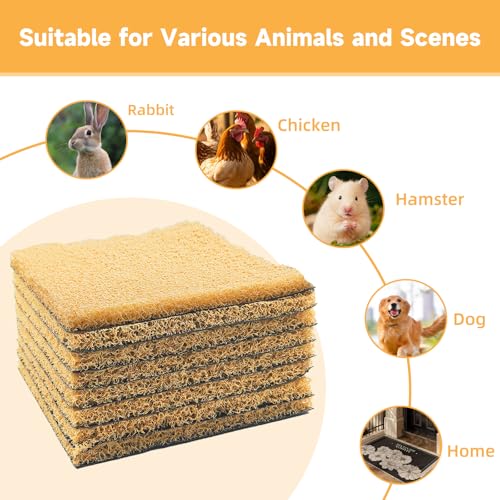 8 Pack Chicken Nesting Pads, Washable Reusable Hen Laying Mats, Brown | 12 x 12 inch Chicken Coop Accessories, Cut to Fit Nesting Boxes, Rabbit Cages - color: Brown