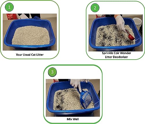 Coir Wonder Cat Litter Deodorizer – 2.2 Lb Activated Charcoal Carbon – Odor Eliminator for Litter Box, Chicken Coop, Small Animal Enclosures – Extends Litter Life – Natural Pet Odor Control Granules
