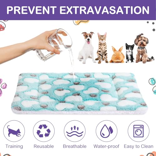Haull 4 Pcs Waterproof Guinea Pig Bedding Soft Dog Cat Bed Crate Mat Small Animal Plush Cage Liners Rabbit Bunny Kennel Pad Reversible Cozy Pee Thickened Hamster Pad(Heart,13 x 18.5 Inch) - size: 13 x 18.5 Inch