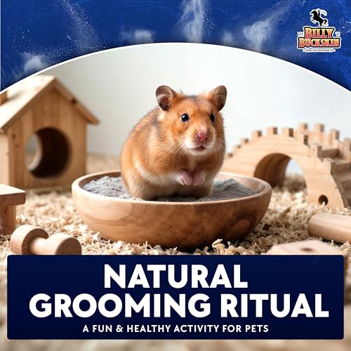 6 LB. Hamster Sand Bath - Dust Free, All Volcanic Ash for Fur Health - Sand Bath for Chinchillas, Gerbils, Mice, Degus & All Small Pets - Made in USA - Hamster Accessories by Billy Buckskin - size: 6 LB