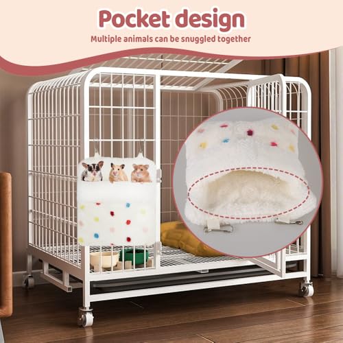 MiOYOOW Small Animals Sleeping Pouch Bag, Portable Hanging Hamsters Hammock Sackwith Double Hooks, Warm Soft Nest Bed for Sugar Gliders, Flying Squirrels - color: Blue