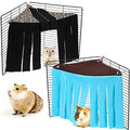 Shappy 2 Pcs Guinea Pig Hideout Hideaway Corner Fleece Toys Cage Accessories Cute Ferret Hammock for Ferrets Chinchillas Hedgehogs Small Pets(Brown with Blue, Black with Orange-Brown, Leopard)
