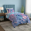 Disney Lilo & Stitch Twin Comforter Set 4 Piece Includes Reversible Comforter & Sheet Bedding Set Soft Fade Resistant Microfiber Officially Licensed - color: Sporty Stitch Twin