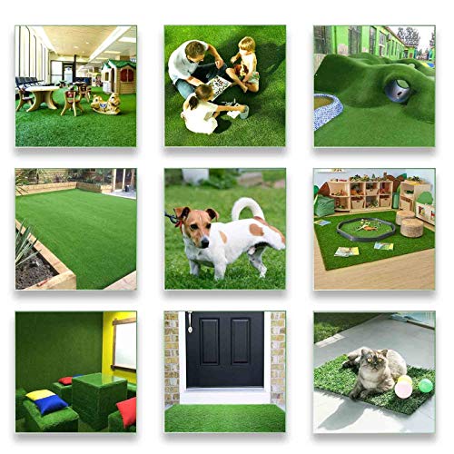 PET Grow 4'x13 Pad Artificial Realistic & Thick Fake Mat for Outdoor Garden Landscape Dog Synthetic Grass Rug Turf, 4' x 13', Green - size: 4 FT x 13 FT (52 Square FT)