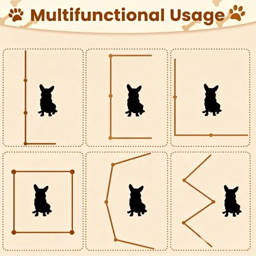 4-Panel Clear Acrylic Freestanding Dog Gate, Folding Pet Barrier | Transparent Puppy Fence with Handles, Foldable Playpen for House, Indoor Stairs, Doorways, Small Dogs & Rabbit - size: 4-Panel