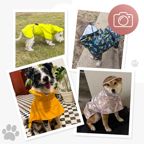 Dog Raincoat,Dog Rain Jacket Poncho with Hood and Leash Hole(Rabbit,M) | Windproof,Waterproof,Leash Loop,Adjustable,Rabbit Design - color: Pink, size: M(11-16lbs)