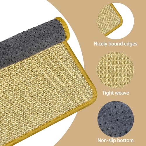 DYAUS Rabbit Scratching Pad, Sisal Bunny Scratch Pad, Natural Rabbit Foraging Mats for Cages, Indoor Bunny Toys Accessories for Bedding Biting Sleeping Resting (2PCS, 16x12in) - size: 2PCS