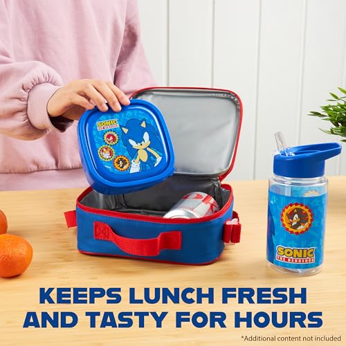 Get Trend Sonic the Hedgehog Boys Lunch Box 3Pc Set | Kids Insulated Lunch Bag with BPA-Free Water Bottle and Snack Box, Back to School Gifts for Boys - color: Sonic