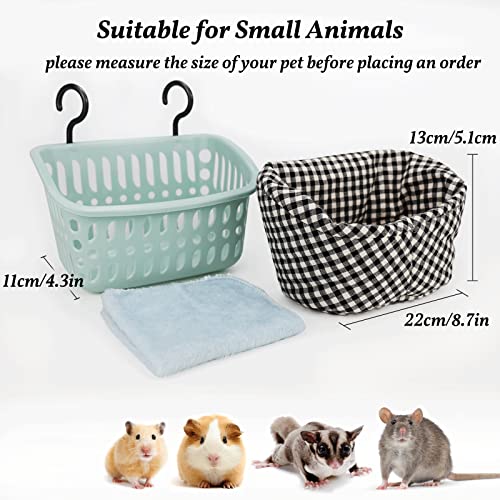 JWShang Rat Hammock for Cage, Chew Proof Hanging Basket Bed with Sturdy Hooks, Pet Cage Accessories, Safe Cozy Small Animal Rodent Hammock for Sugar Glider Mice Snuggling Sleeping - color: Blue, size: Small