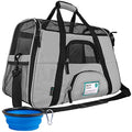 PetAmi Airline Approved Pet Carrier for Cats & Small Dogs, Small Light Gray | Soft Sided TSA Travel Bag, Sherpa Bed, Breathable Mesh Ventilation, Collapsible Bowl, Fits Under Seat, Up to 18 lbs - color: Light Gray, size: Small - 17"L x 10.2"W x 11.2"H