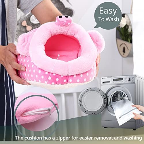 JanYoo Animal Bed Guinea Pig Accessories Cage Habitat Toy Hideout House Washable(L,Pig) - color: 2-Pig, size: L