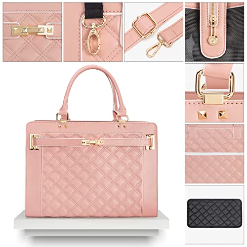 Fashion Pet Carrier Dog Cat Carrier Purse Soft-Sided Leather Handbag Pet Tote Bag for Small Dogs Puppy and Cats TSA Airline Approved - color: Pink