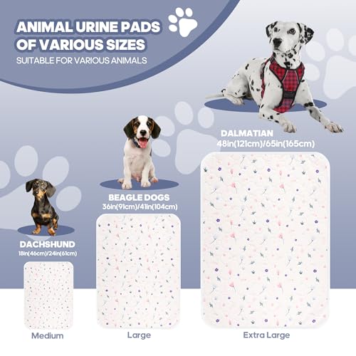 4'Pcs Washable Pee Pads, Reusable Puppy Pet Training Pads, Waterproof Dog Crate, Whelping Pad, Non-Slip Protects Against Urine Leakage Pinkishwhite Medium - color: Pinkishwhite, size: Medium