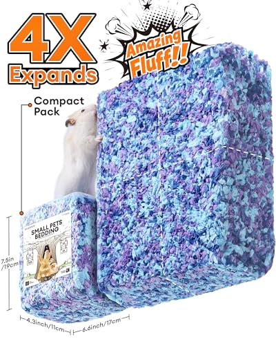 BUCATSTATE Hamster Bedding 15L, Truly 99% Dust-Free Small Animal Paper Bedding Odor Control, Cozy Hamster Litter for Rabbit Rat Syrian Dwarf Hamsters Gerbils (Sunrise Iris)