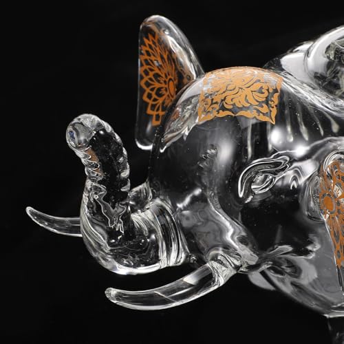 BESPORTBLE Glass Elephant Piggy Bank Clear Coin Storage Jar Animal Money Bank Change Holder Case for Kids Savings Elephant Home Decor 7.28 X 4.33 X 4.05 in
