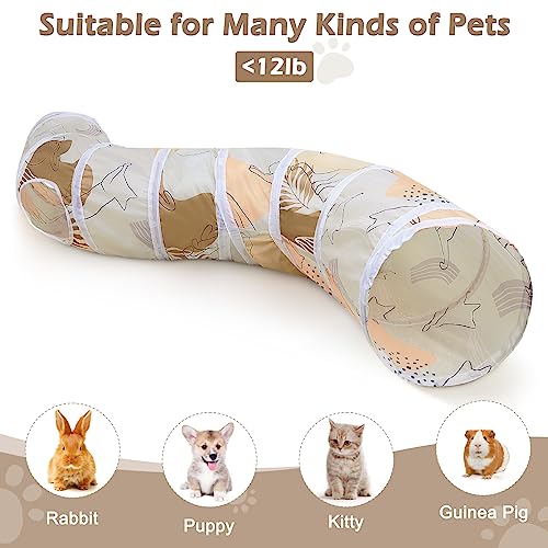 Glittme Cat Tunnel, Cat Tunnels for Indoor Cats, S-Shape Cats Cave with Cat Toys, Foldable Cat Tubes and Tunnels for Cats, Rabbit, Puppy, Guinea Pig | Interactive Bunny Tunnel And Cat Tubes With Crinkle Sounds. Ideal For Kittens, Ferrets And Small Pets To