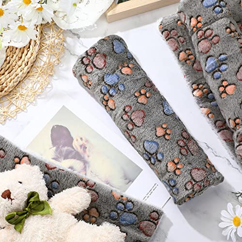 4 Pack Ultra Soft Dog Cat Bed Mat Small Animal Guinea Pig Bed with Cute Print Reversible Fleece Dog Crate Kennel Pad Cozy Washable Thickened Hamster Pet Beds Mat(13 x 10 Inches,Gray) - color: Gray, size: 13 x 10 Inches