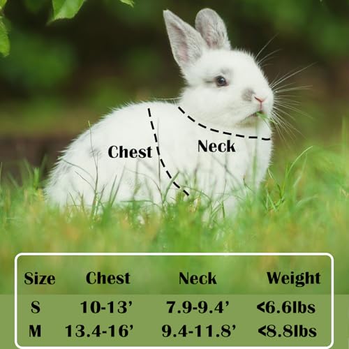 Rabbit Harness and Leash Set Escape Proof, Adjustable Soft Padded Vest, Breathable Mesh Bunny Harness with Reflective Strap, Safe for Small Animals(Pink,S) - color: Pink, size: S