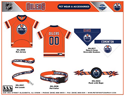 Pets First NHL Edmonton Oilers Stick Toy for Dogs & Cats. Play Hockey with Your Pet with This Licensed Dog Tough Toy Reward! - color: Edmonton Oilers, style: NHL Dog Tug Toy