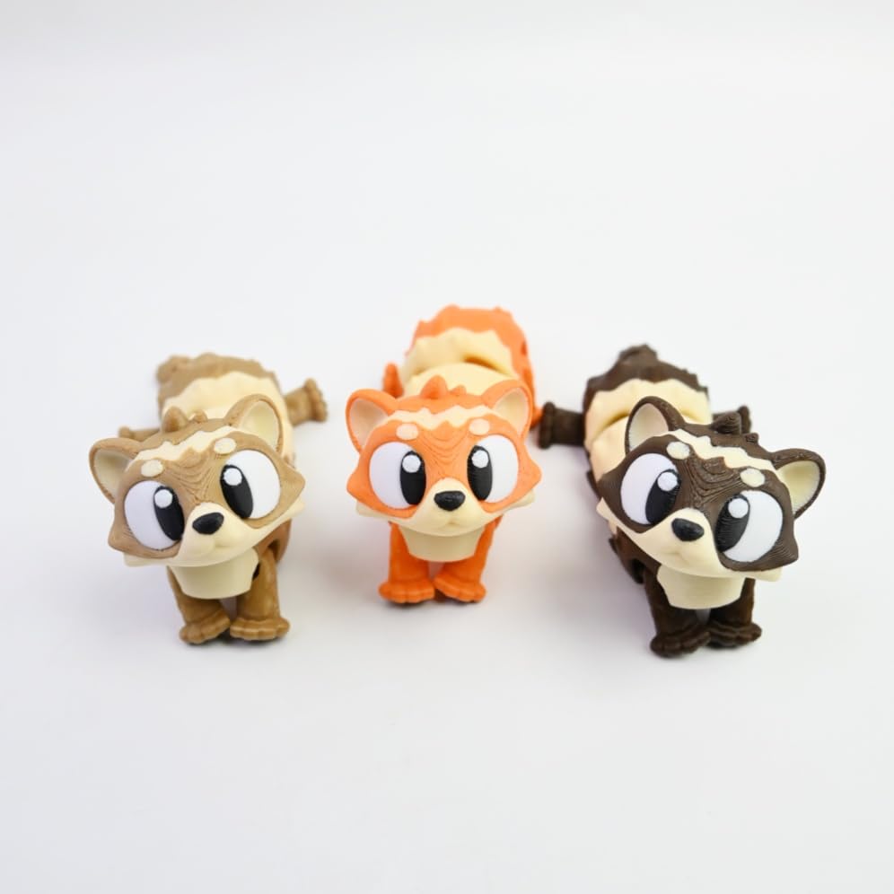 3D Printed Ferret, 3D Printed Animals, Full Articulated Flexible Fidget Toys for Desk Décor - Orange - Small - 5.5Inch - color: Ferret-orange