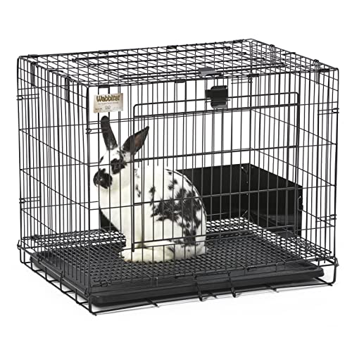 MidWest Homes for Pets Small Wabbitat Rabbit Cage, Grid Mesh Floor, Removable Tray, Top & Front Door Access, Rust Resistant Finish, No Tools Required - size: 25.0"L x 19.0"W x 20.0"H