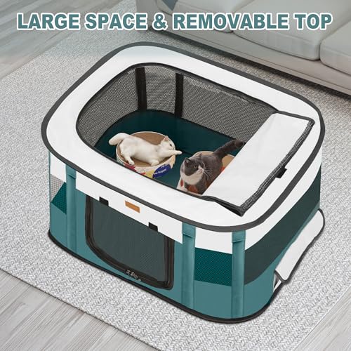 Dog Playpen - Foldable Cat Play Pens for Pubby,Kitten, Rabbit,Portable Pet Tent with Carring Bag for Indoor/Outdoor Travel Camping Blue X-Large - color: Blue, style: X-Large