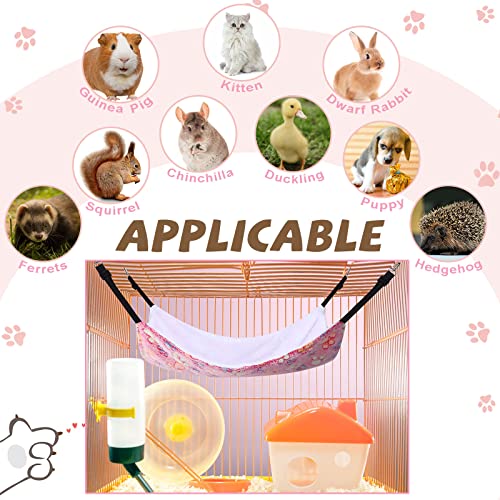 4 Pcs Cat Hammock for Cage Soft Hanging Pet Hammock Bed with Adjustable Straps and Metal Hooks Double Sided Bed for Large & Small Cats Ferret Rat Sugar Glider(Paw,16 x 20 Inch) - size: 16 x 20 Inch