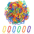 500Pcs Rainbow C-Clips Plastic Chain Links, Bird Swing & Climbing Chain Cage Toy Clips & Hooks, Interlocking C-Clip Bird Cage Accessories for Sugar Glider Rat Parrot Bird, Children's Learning Toy