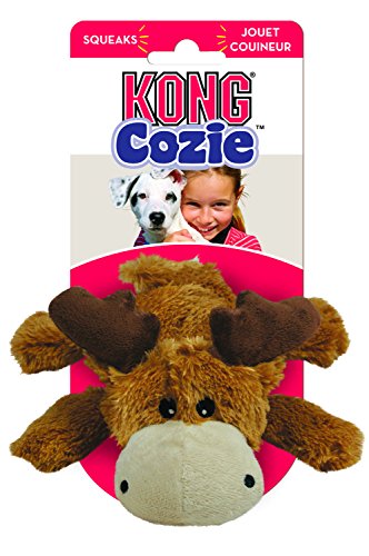 Kong Cozie Marvin Moose Plush Dog Toy, for Medium Dogs | Soft Indoor Cuddle Plush Toy with a Squeaker & Minimal Stuffing, Great for Snuggling & Gentle Indoor Play - size: Medium, style: Marvin the Moose
