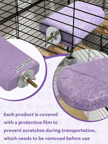 Chinchilla Lava Ledges Rat Climbing Platform 4 Pack Pumice Ledge Shelf Pet Chewing Grinding Toys Small Animals Cage Accessories for Totoro Squirrel Guinea Pig Hamster Purple - color: Purple, size: 4 PCS 5.11 x 2.75 x 0.98 inches