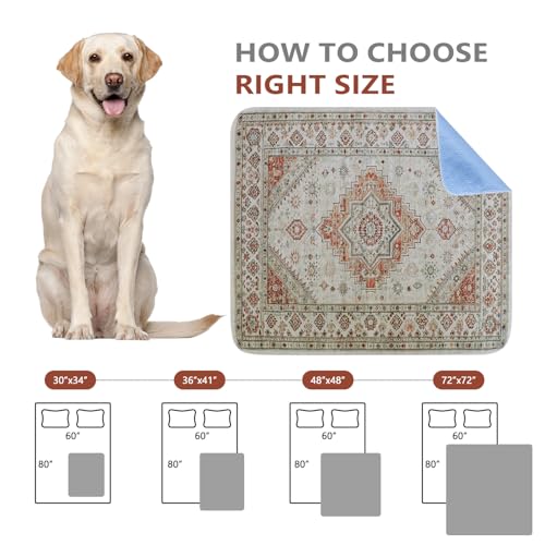 Washable Pee Pads, Super Absorbent Puppy Pads, 2 Pack 36"x41" | Reusable Dog Training Pads, Leakproof With Waterproof Non-Slip Backing For Crates, Floors, Indoor Potty & Furniture - color: Beige Medallion, size: 36"*41"(Pack of 2)