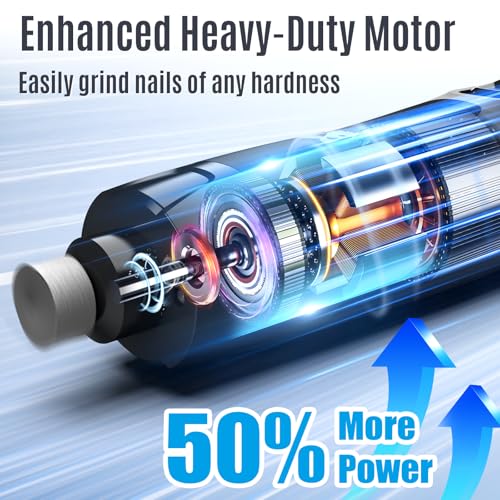 Casfuy New 6-Speed Dog Nail Grinder - 50% More Power Dog Nail Trimmers with 2 LED Lights Quiet 7h Running Time Electric Pet Nail Grinder File Toenail Grinder for Large Medium Small Dogs & Cats (Black) - color: Black