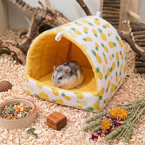 Rat Hamster Warm Bed House Hut Hanging Hammock Cute Nest for Small and Medium-Sized Pets (L), Suitable for Larger Pets(XL)-L-Yellow - color: Yellow, size: L