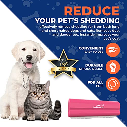 EquiGroomer 5-Inch Undercoat Deshedding Brush for Dogs & Cats, Pink | Best for dogs up to 100 lbs and cats of any size, short or long hair, stainless blade, no cutting or pulling - color: Pink, size: 5 Inch