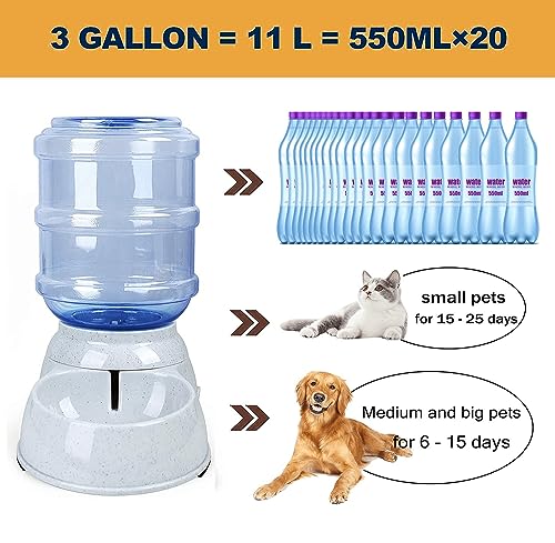 Automatic Dog Water Dispenser, 3 Gallon| 11L Gravity Automatic Pet Water Dispenser Station, Pet Waterer for Dogs and Cats, Large Capacity Water Feeder