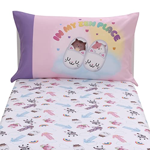 DreamWorks Gabby's Dollhouse Dream It Up Pink and Purple Kitty Fairy 2 Piece Toddler Sheet Set - Fitted Bottom Sheet and Reversible Pillowcase - color: Gabby's Dollhouse Dream It Up
