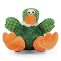 goDog Checkers Sitting Duck Squeaky Plush Dog Toy, Chew Guard Technology - Green, Large - color: Sitting Duck (Green), size: Large