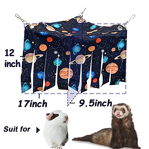 Guinea Pig Hideout, Corner Fleece Forest Hideaway for Guinea Pigs, Ferrets, Chinchillas, Rats, Bunny & Other Small Animals Without Metal Fences(Black)