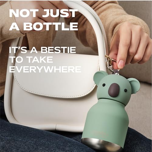 asobu Mini Bestie Water Bottle, Cute Collectible Character, Stainless Steel | 6.7 oz, Leak Proof Seal, Spill Resistant, BPA Free Materials, Dishwasher Safe, Reusable Straw Included, Great Gift Idea - color: MINI FINN THE KOALA