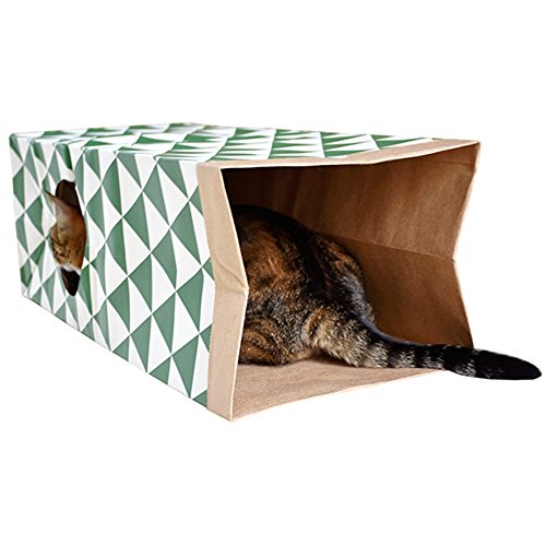 Cat Paper Bag Tunnel Toy Collapsible Tunnel for Rabbits, Kittens, Ferrets, Pet Paper House
