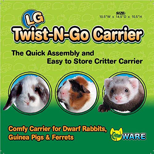 Ware Manufacturing Manufacturing Manufacturing Twist-N-Go Carrier for Small Pets, Hamsters, Ferrets, Rats, Guinea Pigs - Large - Colors May Vary - size: 14.3"L x 10.8"W x 10.5"H