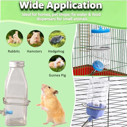 10 Pack Guinea Pig Water Bottle Spring Clips, Rabbit Water Bottle Holders | Metal Spring Clips Replacement for Small Animal Cages to Hold on Pet Water Bottle Indoor Outdoor for Hamster, Rats