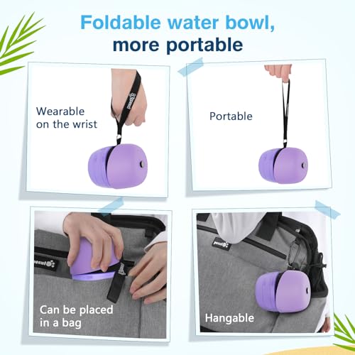 Pecute Portable Dog Water Bottle, 2 in 1 Cat Dog Travel Water Bottle Bowl Leakproof with Double Seal, BPA Free, Lightweight, Pet Small Animal Water Bottel Dispenser for Outdoor Walking Hiking Travels | Puppy Walking Water Bottel, Leakproof, BPA Free, Ligh