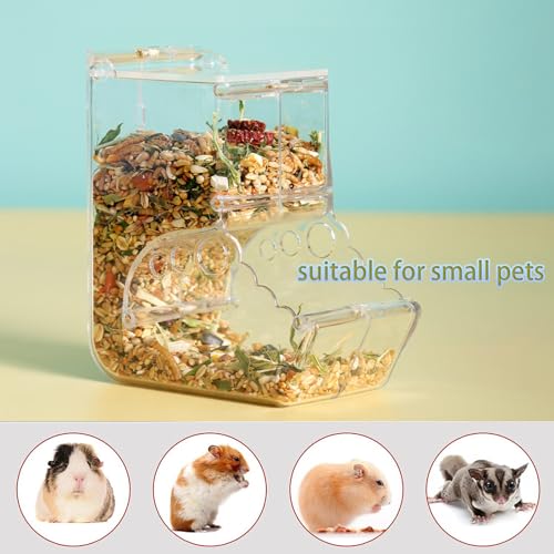 Automatic Hamster Feeder, Clear Acrylic Automatic Pet Feeder Pet Food Dispenser, Hamster Food Bowl Guinea Pig Food Dispenser for Small Animal Feeding & Watering Supplies (L) - size: L