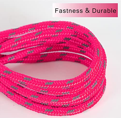 Reflective Cat Leash -50FT Cat Cable Out Escape Proof Walking Leads Yard Long Durable Safe Leash Traning Play Outdoor for Puppies/Kittens/Small Animals(Hotpink) - color: Hotpink, size: 50FT