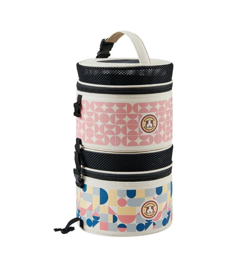 GuineaDad Travel Tower – Stackable Pet Carrier & Travel Case for Guinea Pigs & Small Pets | Soft-Sided Cozy Pouch for Travel, Vets & Transport (Peach Pie) - color: Peach Pie