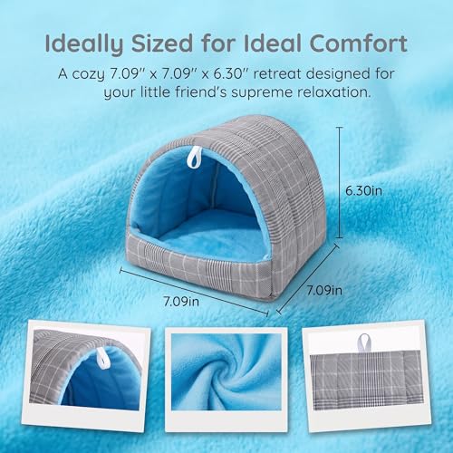Rat Hamster Warm Bed House Hut Hanging Hammock Cute Nest for Small and Medium-Sized Pets (L), Suitable for Larger Pets(XL)-XL-Grey - color: Grey, size: XL