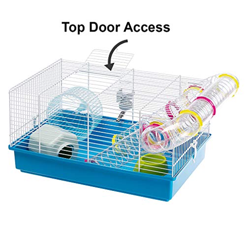 Ferplast Paula Small Hamster Cage | Fun & Interactive Cage Measures Measures 18.11L x 11.61W x 9.6H & Includes All Accessories - style: Paula Hamster Cage