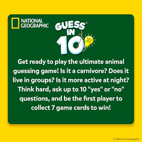 Skillmatics Guess in 10 Game – National Geographic Animals, Gift for Kids | Educational Cards, Family Trivia Game, Travel Toy & STEM Board Game, Screen-Free Fun, Boys & Girls Ages 6, 7, 8, 9 and Up - style: 2. National Geographic