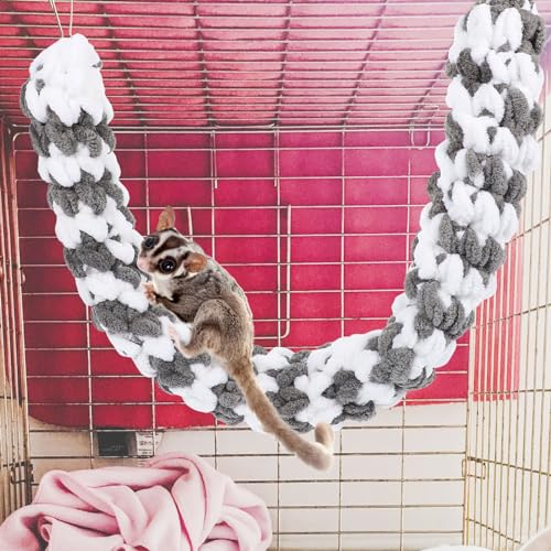 TEHAUX Sugar Glider Climbing Rope Cage for Guinea Pigs, Hamster, Ferret, Mouse, Pet Toys